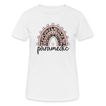 Notfallsanitäter Paramedic Rettungssanitäter - Frauen T-Shirt atmungsaktiv - Weiß - Vorne - AI Model Female 172 dark (172cm)