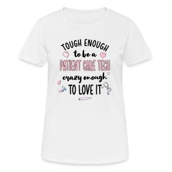 Technicien en soins aux patients Soins aux patients PCT - T-shirt respirant Femme - blanc - Devant - AI Model Female 172 dark (172cm)