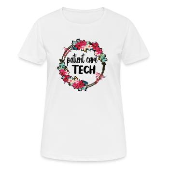 Technicien en soins aux patients Soins aux patients PCT - T-shirt respirant Femme - blanc - Devant - AI Model Female 172 dark (172cm)