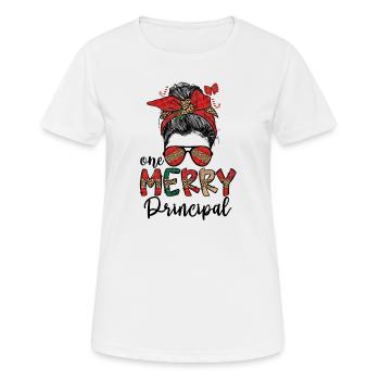 Directeur d’école Noël Équipe principale de Noël - T-shirt respirant Femme - blanc - Devant - AI Model Female 172 dark (172cm)