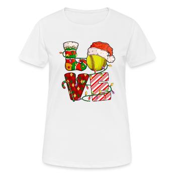 Softball Noël Joueur de softball Cadeau de fête de Noël - T-shirt respirant Femme - blanc - Devant - AI Model Female 172 dark (172cm)