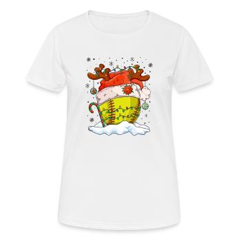Softball Noël Joueur de softball Cadeau de fête de Noël - T-shirt respirant Femme - blanc - Devant - AI Model Female 172 dark (172cm)