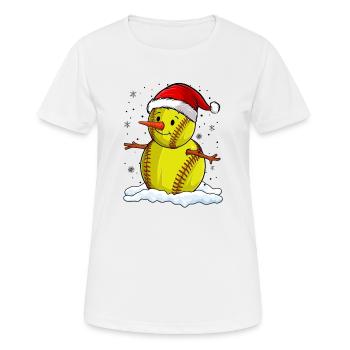 Softball Noël Joueur de softball Cadeau de fête de Noël - T-shirt respirant Femme - blanc - Devant - AI Model Female 172 dark (172cm)
