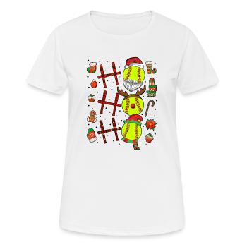 Softball Noël Joueur de softball Cadeau de fête de Noël - T-shirt respirant Femme - blanc - Devant - AI Model Female 172 dark (172cm)