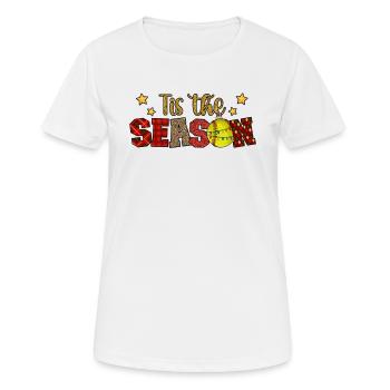 Softball Noël Joueur de softball Cadeau de fête de Noël - T-shirt respirant Femme - blanc - Devant - AI Model Female 172 dark (172cm)