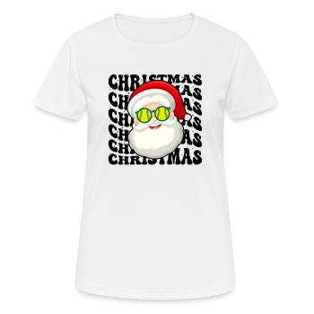 Softball Noël Joueur de softball Cadeau de Noël - T-shirt respirant Femme - blanc - Devant - AI Model Female 172 dark (172cm)