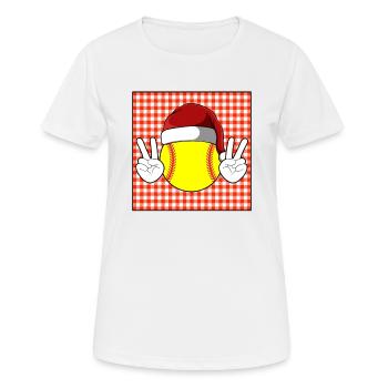 Softball Noël Joueur de softball Cadeau de Noël - T-shirt respirant Femme - blanc - Devant - AI Model Female 172 dark (172cm)