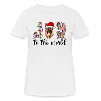 German Shepherd Christmas German Shepherd Xmas - Frauen T-Shirt atmungsaktiv - Weiß - Vorne - AI Model Female 172 dark (172cm)