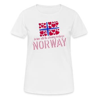 Norvège Norvège - T-shirt respirant Femme - blanc - Devant - AI Model Female 172 dark (172cm)