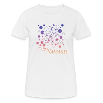Yoga - Frauen T-Shirt atmungsaktiv - Weiß - Vorne - AI Model Female 172 dark (172cm)