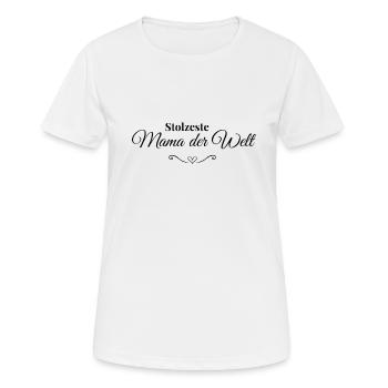 Maman la plus fière du monde - T-shirt respirant Femme - blanc - Devant - AI Model Female 172 dark (172cm)