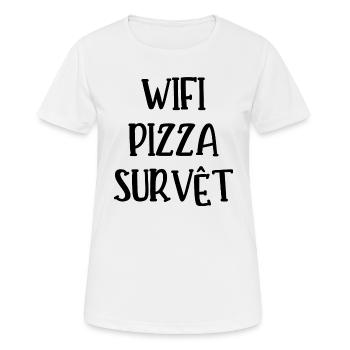 wifi pizza survêt - T-shirt respirant Femme - blanc - Devant - AI Model Female 172 dark (172cm)