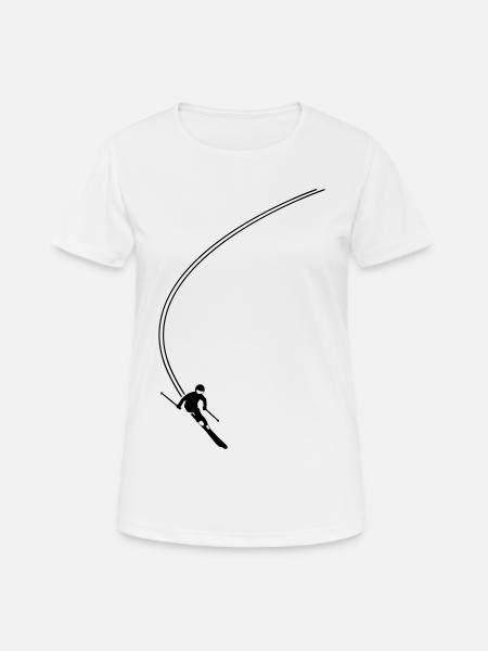 Skifahrer - Frauen T-Shirt atmungsaktiv - Weiß