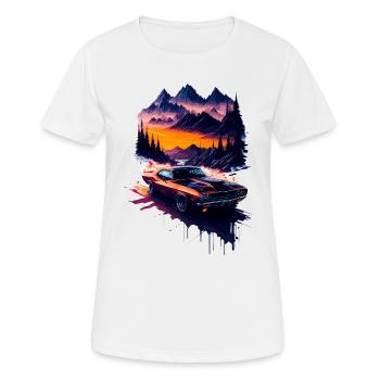 Klassischer Sportwagen - Frauen T-Shirt atmungsaktiv - Weiß - Vorne - AI Model Female 172 dark (172cm)
