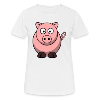 Schweinchen - Frauen T-Shirt atmungsaktiv - Weiß - Vorne - AI Model Female 172 dark (172cm)
