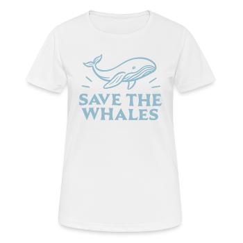 Wale als Meerestiere retten - Frauen T-Shirt atmungsaktiv - Weiß - Vorne - AI Model Female 172 dark (172cm)