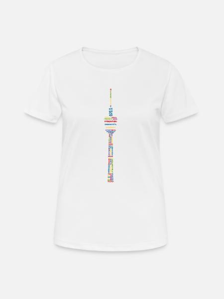Stuttgart Fernsehturm (bunt) - Frauen T-Shirt atmungsaktiv - Weiß