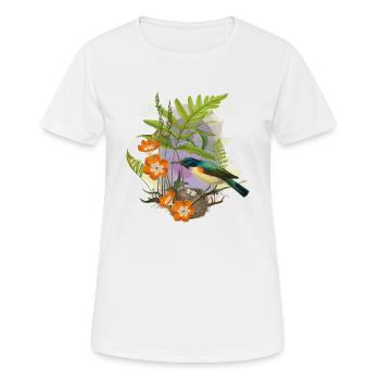 Le nid d'oiseau - T-shirt respirant Femme - blanc - Devant - AI Model Female 172 dark (172cm)