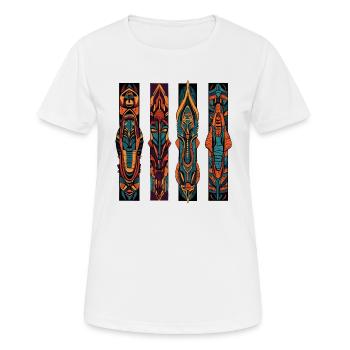Colonnes sculptées Incas et Aztèques - T-shirt respirant Femme - blanc - Devant - AI Model Female 172 dark (172cm)