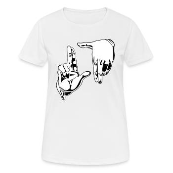 Photo Seeking Hands - Women's Breathable T-Shirt - white - Front - AI Model Female 172 dark (172cm)