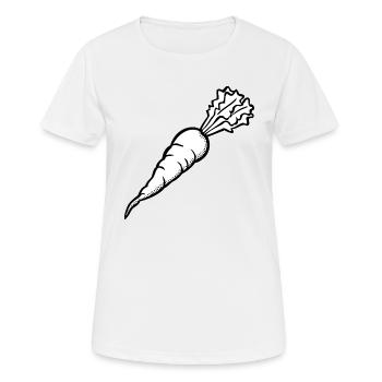carrots moehren karotten ruebe veggie gemuese vege - Frauen T-Shirt atmungsaktiv - Weiß - Vorne - AI Model Female 172 dark (172cm)