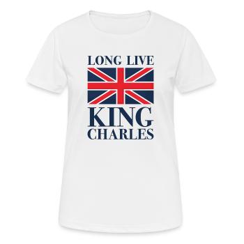 Es lebe König Charles - Frauen T-Shirt atmungsaktiv - Weiß - Vorne - AI Model Female 172 dark (172cm)