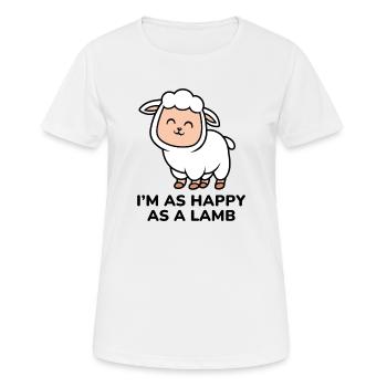 Ich bin so glücklich wie ein Lamm - Frauen T-Shirt atmungsaktiv - Weiß - Vorne - AI Model Female 172 dark (172cm)