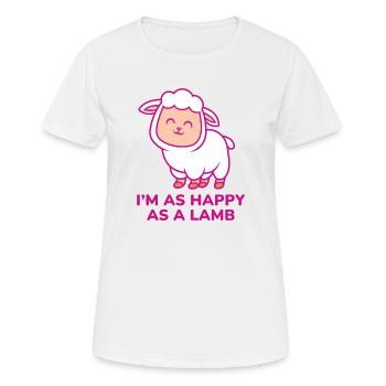 Je suis aussi heureux qu’un agneau - T-shirt respirant Femme - blanc - Devant - AI Model Female 172 dark (172cm)