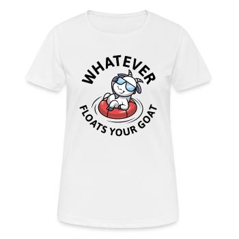 Tout ce qui flotte votre chèvre - T-shirt respirant Femme - blanc - Devant - AI Model Female 172 dark (172cm)