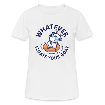 Tout ce qui flotte votre chèvre - T-shirt respirant Femme - blanc - Devant - AI Model Female 172 dark (172cm)