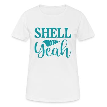 Schale ja - Frauen T-Shirt atmungsaktiv - Weiß - Vorne - AI Model Female 172 dark (172cm)