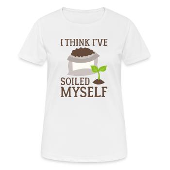 Je pense que je me suis souillé - T-shirt respirant Femme - blanc - Devant - AI Model Female 172 dark (172cm)