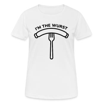 Ich bin die Wurst - Frauen T-Shirt atmungsaktiv - Weiß - Vorne - AI Model Female 172 dark (172cm)