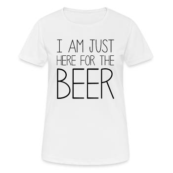 Je suis juste ici pour la bière - T-shirt respirant Femme - blanc - Devant - AI Model Female 172 dark (172cm)