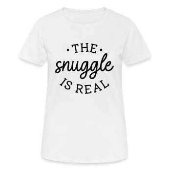 Le câlin est réel - T-shirt respirant Femme - blanc - Devant - AI Model Female 172 dark (172cm)