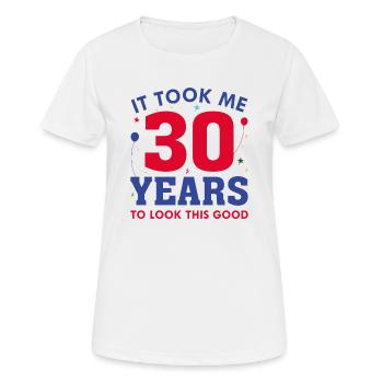 Il m’a fallu 30 ans pour être aussi beau - T-shirt respirant Femme - blanc - Devant - AI Model Female 172 dark (172cm)