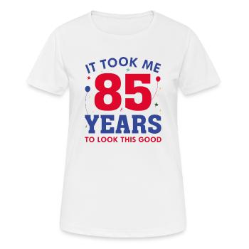 Il m’a fallu 85 ans pour être aussi beau - T-shirt respirant Femme - blanc - Devant - AI Model Female 172 dark (172cm)