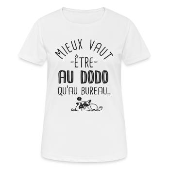 Humour de bureau cadeau collégue - T-shirt respirant Femme - blanc - Devant - AI Model Female 172 dark (172cm)
