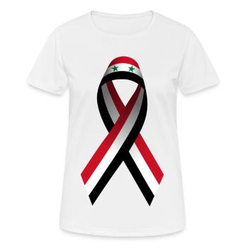 Boucle de la paix en Syrie - Drapeau de la liberté - T-shirt respirant Femme - blanc - Devant - AI Model Female 172 dark (172cm)