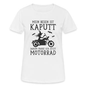 Motorrad Hexe Bikerin Motorradfahrerin Biker Frau - Frauen T-Shirt atmungsaktiv - Weiß - Vorne - AI Model Female 172 dark (172cm)