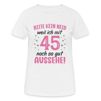 45. Geburtstag 45 Jahre Geburtstagsgeschenk Frauen - Frauen T-Shirt atmungsaktiv - Weiß - Vorne - AI Model Female 172 dark (172cm)