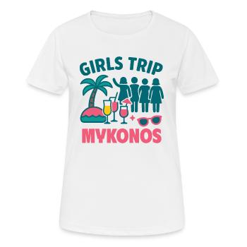 Voyage entre filles Fête Mykonos - T-shirt respirant Femme - blanc - Devant - AI Model Female 172 dark (172cm)
