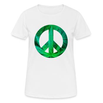 paix avec le chanvre - T-shirt respirant Femme - blanc - Devant - AI Model Female 172 dark (172cm)