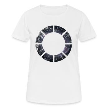 SPACE CIRCLES CIRCLES GRUNGE - Women's Breathable T-Shirt - white - Front - AI Model Female 172 dark (172cm)