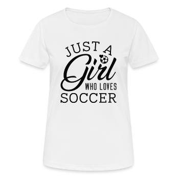 Juste une fille qui aime le football - T-shirt respirant Femme - blanc - Devant - AI Model Female 172 dark (172cm)