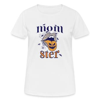 Halloween Mama Mothers Humor Momster - Women's Breathable T-Shirt - white - Front - AI Model Female 172 dark (172cm)