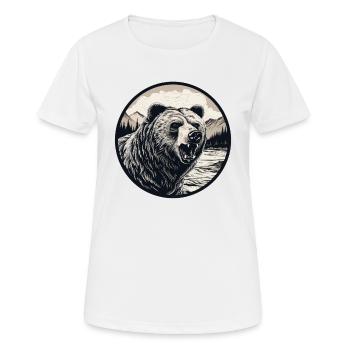 Grizzly Bär - Frauen T-Shirt atmungsaktiv - Weiß - Vorne - AI Model Female 172 dark (172cm)