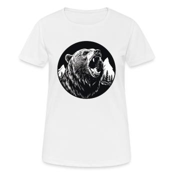 Grizzly Bär - Frauen T-Shirt atmungsaktiv - Weiß - Vorne - AI Model Female 172 dark (172cm)