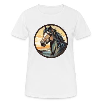 Cheval - T-shirt respirant Femme - blanc - Devant - AI Model Female 172 dark (172cm)