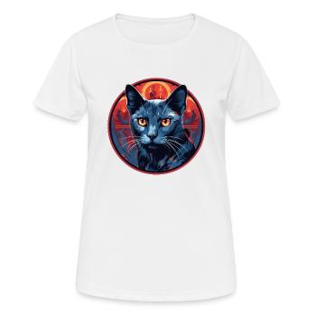 Chat bleu russe - T-shirt respirant Femme - blanc - Devant - AI Model Female 172 dark (172cm)